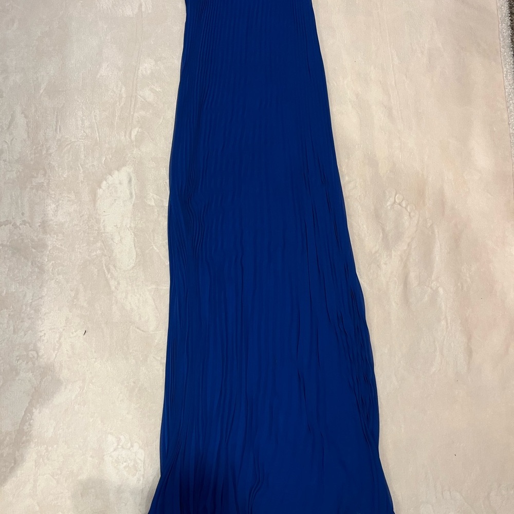 Express Royal Blue Chiffon Pleated Dress
